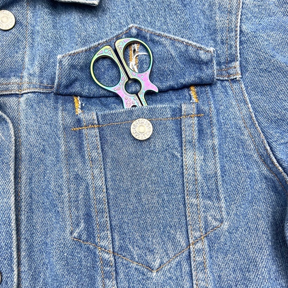 ↪️(relisted!)VINTAGE•RARE•own your! |•CURVES•| A of M Oversized Denim Jean Jacke - Picture 8 of 16